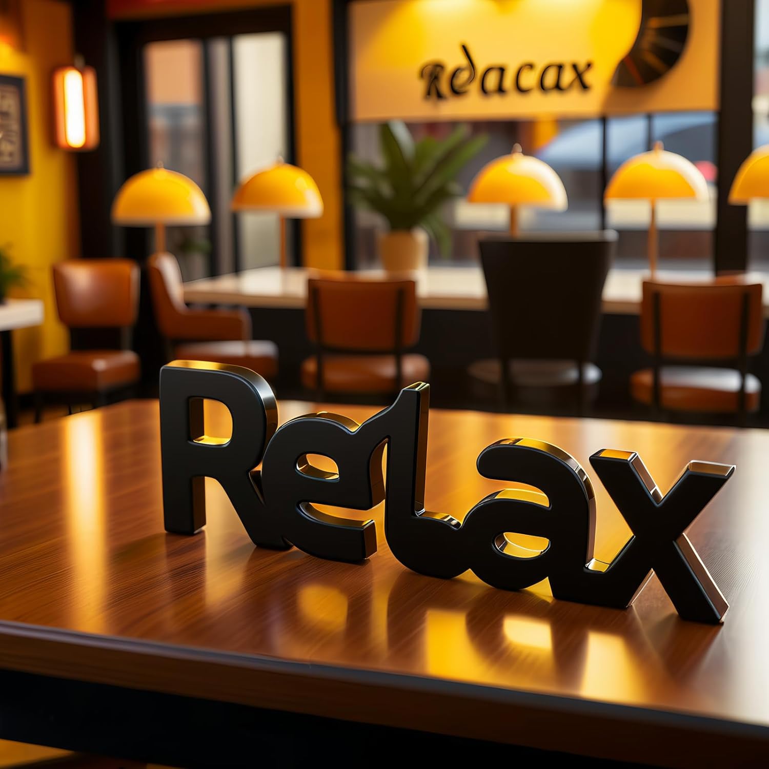 Wooden Blocks Relax Sign Wall and Table Top Decor Wood Relax Sign Wooden Blocks Home Wall Decor for Living Room,Freestanding Wood Letters,Table Top,Bathroom,Entryway Home Party Decoration(Black) - Image 4