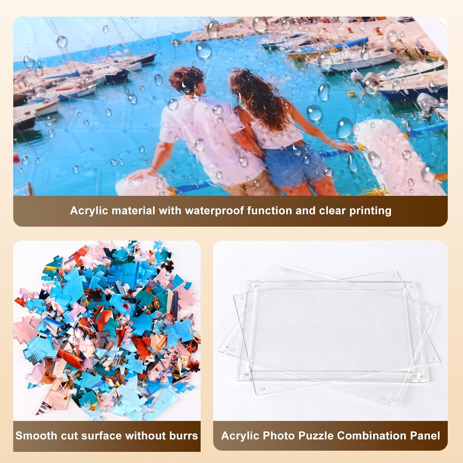 Custom Jigsaw Puzzle, Personalized Puzzle from Photos 146Pieces, Customized Acrylic Puzzle, Personalized Picture Puzzle Gift for Family, Christmas, Wedding, Birthday (146 Pieces)