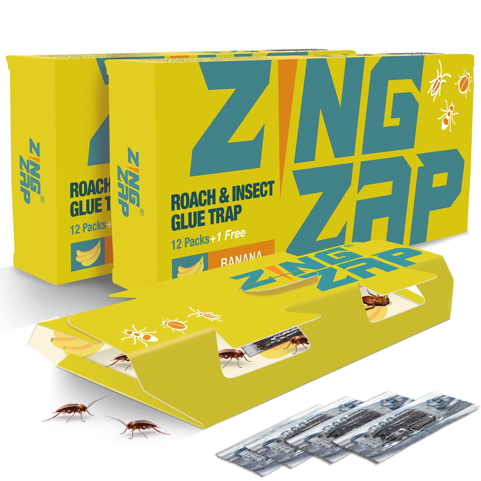Amazon.com: ZingZap® Roach Glue Trap Banana Scent 13-Ct Twin Pack