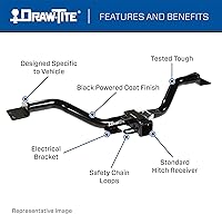 Vista 9 de Draw-Tite 76184 Class 3 Trailer Hitch, 2 Inch Square Receiver, Compatible with Buick Enclave, Chevrolet Traverse, GMC Acadia