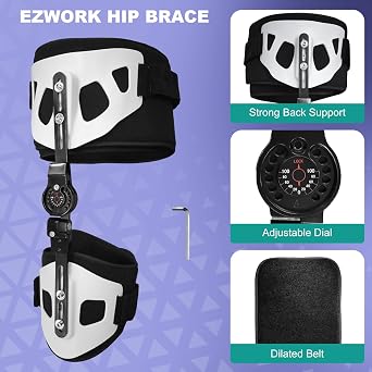 Hip Brace for Women and Men, Support Abduction ROM Post Op Adjustable Hip Brace for Sciatica Pain Relief Protector Stabilizer for Joint Pain