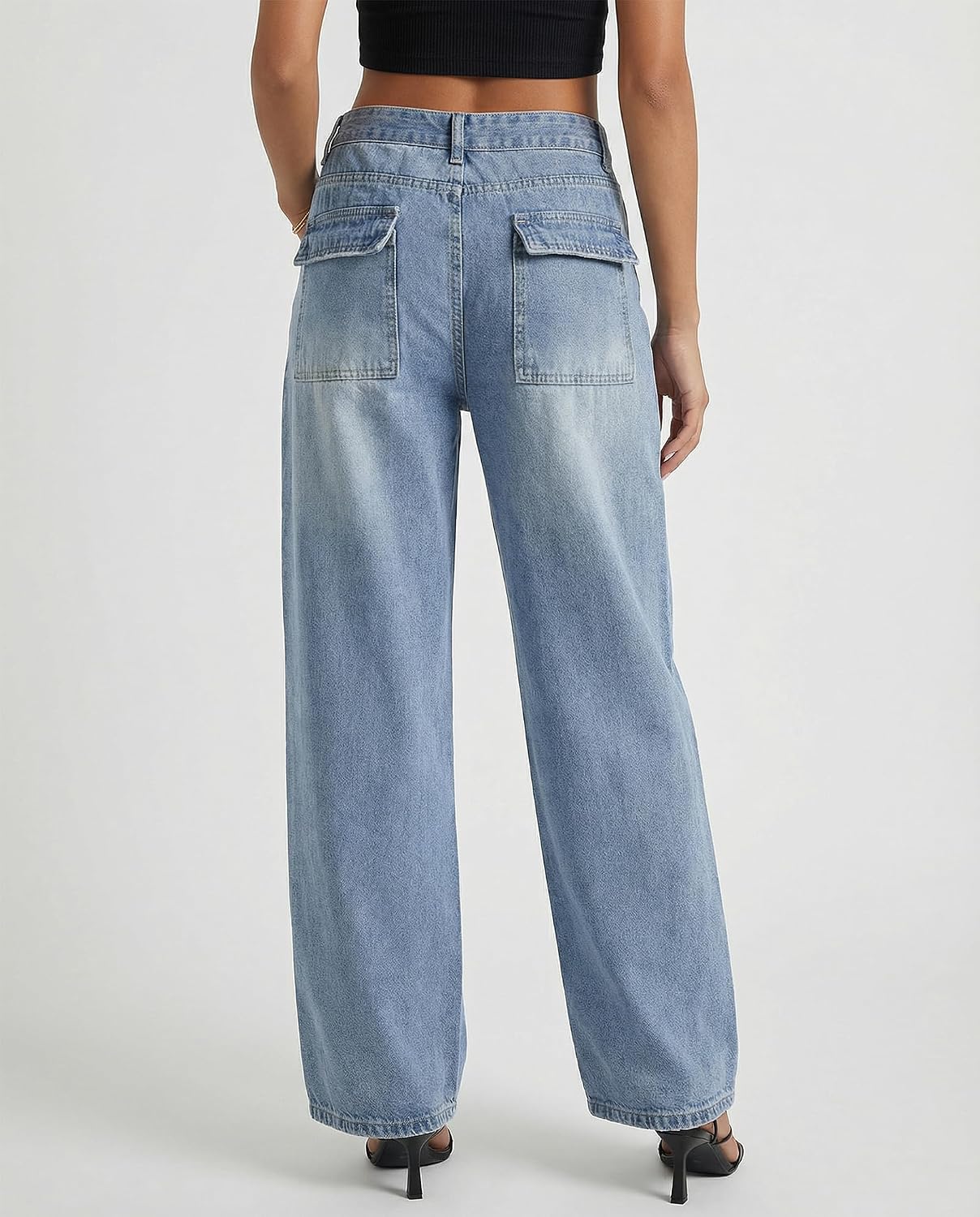 EMMIOL Baggy Jeans for Women, Wide Leg Jeans Plus Size Boyfriends Denim Pants, Y2K Vintage Style