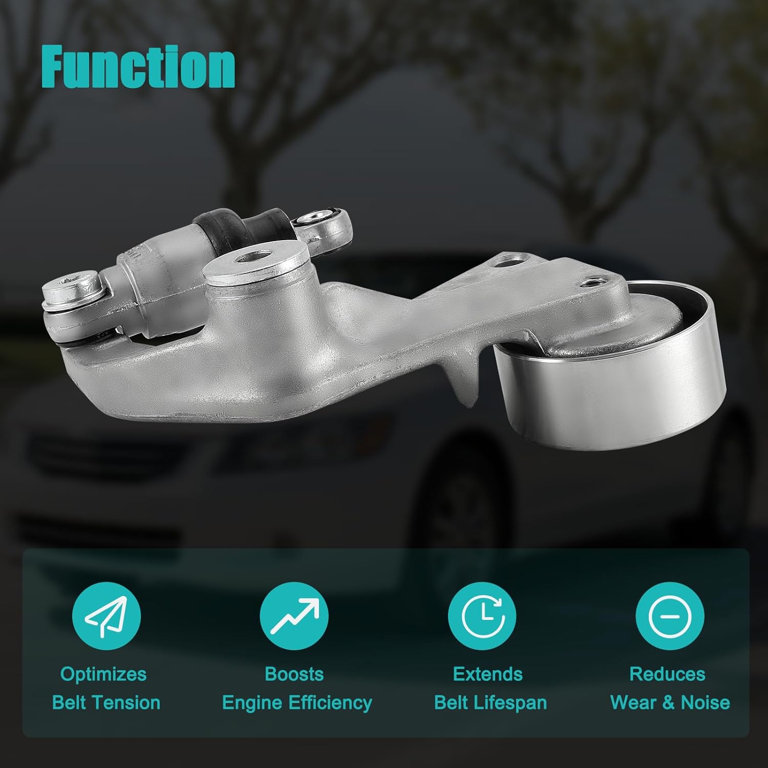 31170-RWK-005 K070855 Serpentine Belt Drive Kit with Tensioner (1.8L L4) For Honda Civic 2007 2008 2009 2010 2011 Replaces 31170-RWK-015, 31170-RWK-025