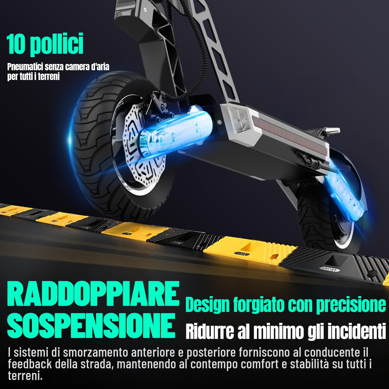Monopattino Elettrico Adulto, 500W,Autonomia 55-90KM, 13AH/18.2AH Massimo 150 kg, Doppio Ammortizzatore e Freni Disco Anteriori Posteriori,Pneumatici 10 Pollici,E-Scooter Pieghevole