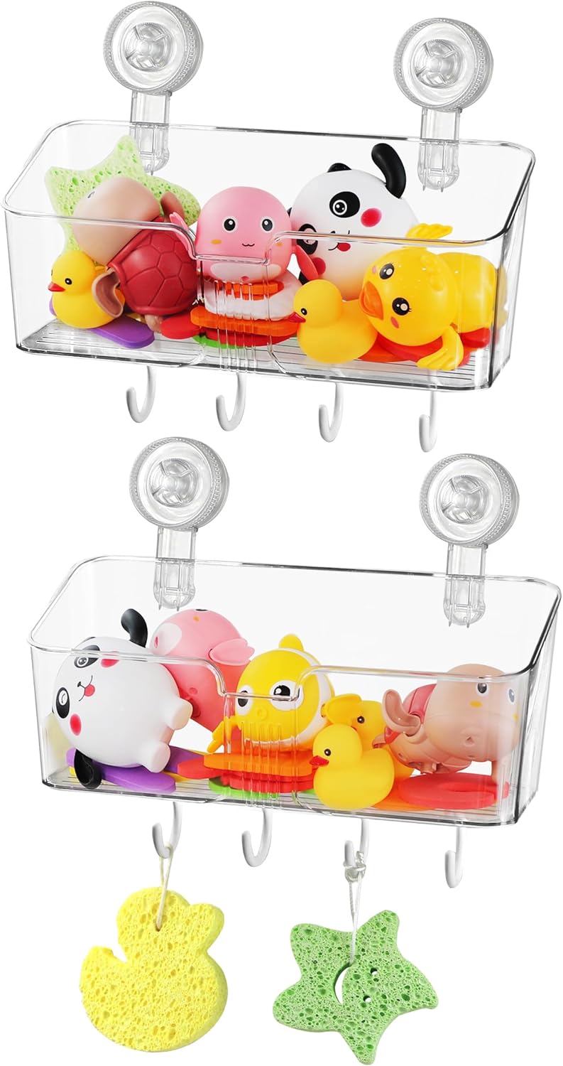Amazon.com: ERTIUANIO 2 Pcs Bath Toy Storage Holder for Bathtub, Large ...