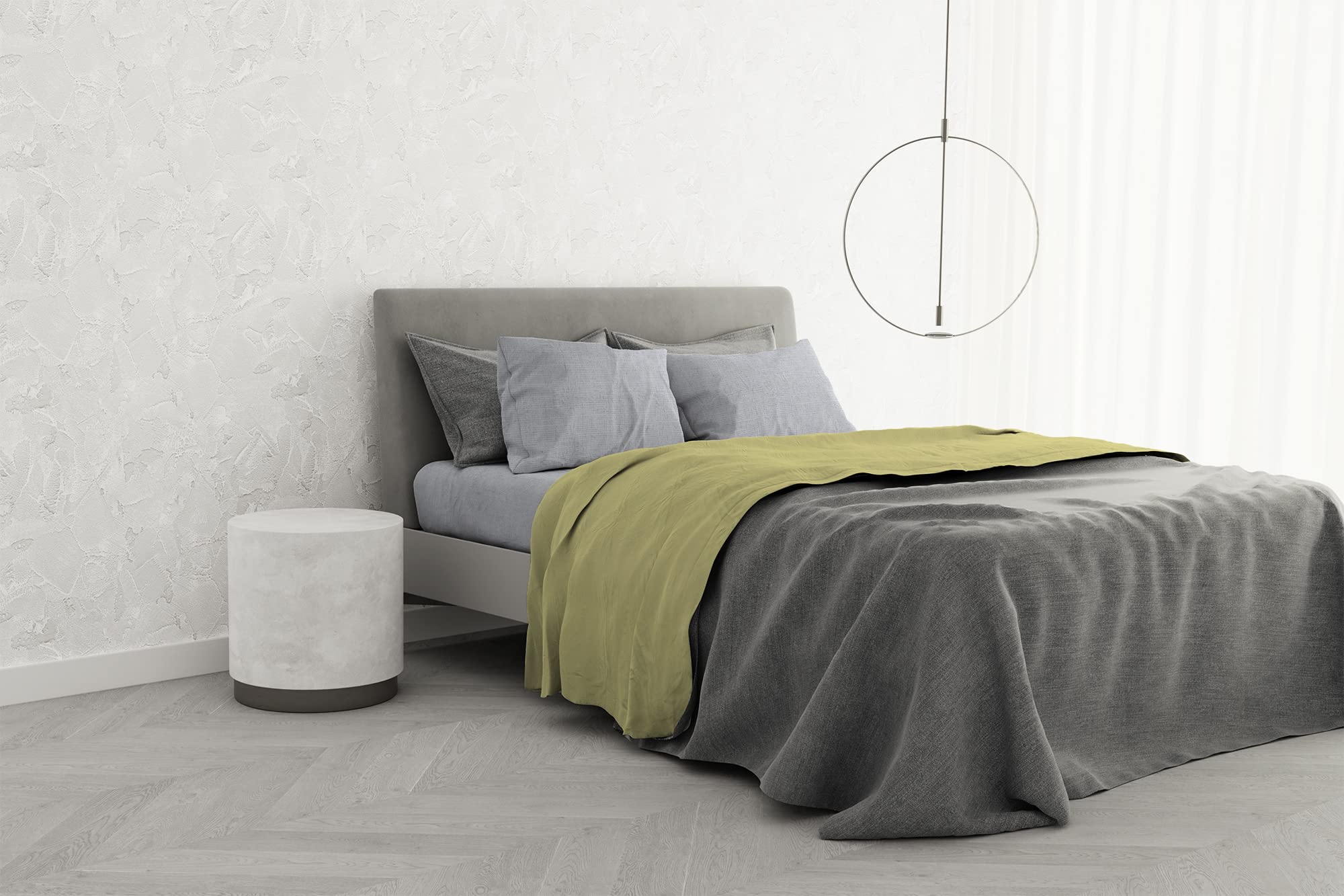 Italian Bed Linen Trendy Chic Yellow Double Bed Set, Queen-size bed - Image 2