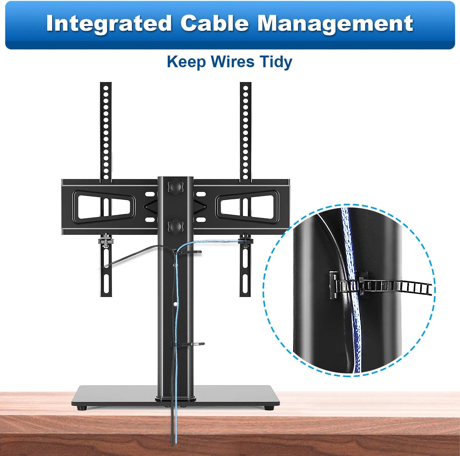 YOMT Universal TV Stand Base TV Table Stand for 27 to 55 inch LCD LED Flat Screens TVs -Heavy Duty Entertainment Stand Without Drilling Holes in The Wall,Height Adjustable and Swivel: Home & Kitchen