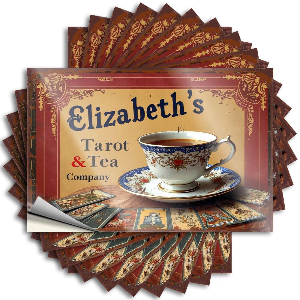 Lettering Sticker Great Home Sweet Home Decor Waterproof - Elizabeth's Tarot & Tea Company Laptop Self Adhesive Decal for Travel Use(12X18CM)