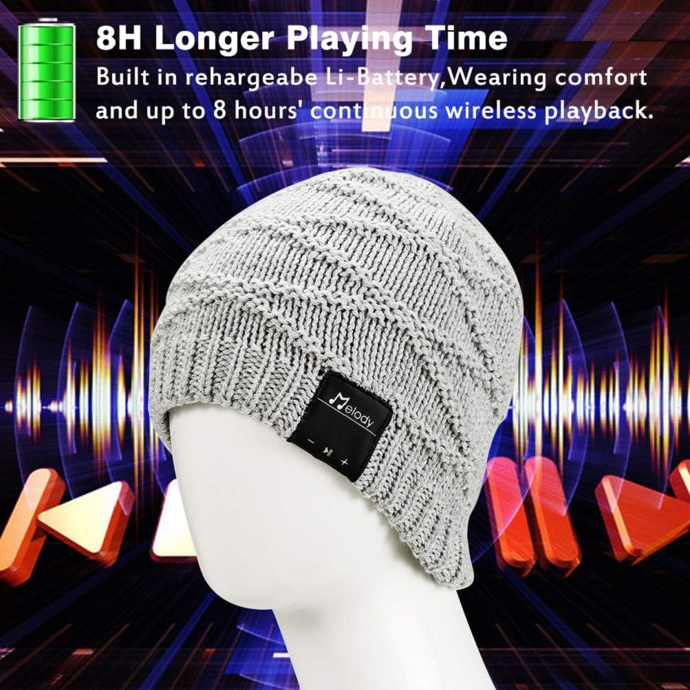 Suреr Brаndѕ LNKK Bluetooth Beanie Hat, Stylish Knitted Music Beanie Hat Cap with HD Stereo Headphones Earphones Headset Speaker Mic Hands-Free Talking for Men Women Winter Outdoor Fitness
