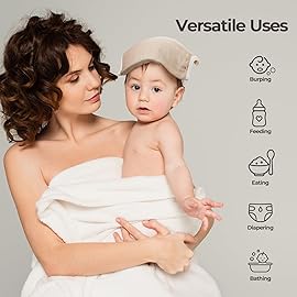 CottCare Muslin Baby Burp Cloths 6 Pack, Soft Skin Friendly 19.5 x 10.5 Burping Cloths for Newborns, Highly Absorbent Baby Essentials for Spit Up and Drool(Green Beige)