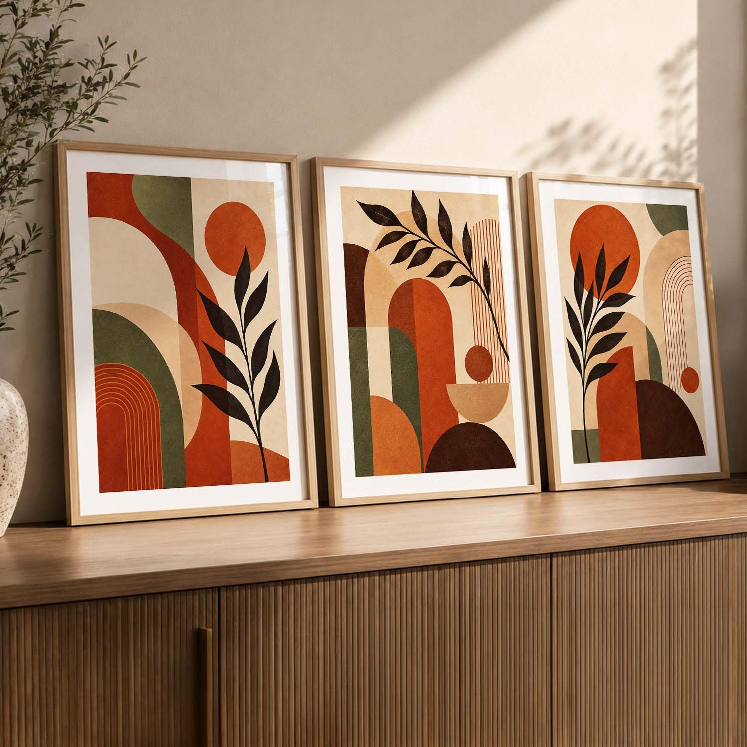 BOHO Wall Art Set - 3 Minimalist Frames -7 BOHO Wall Art Set - 3 Minimalist Frames -7