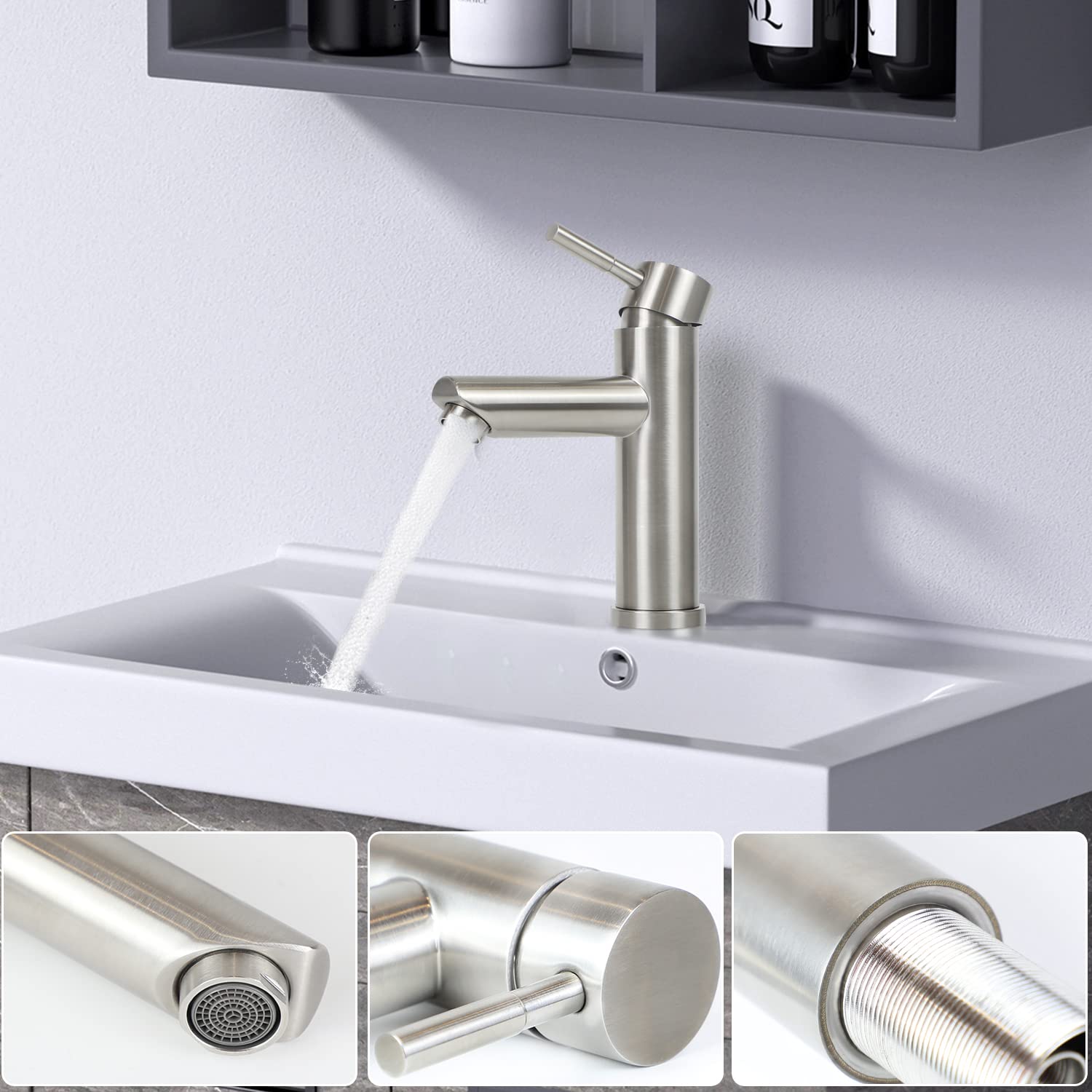 Robinet Salle de Bain Robinet Lavabo - Cascade Moderne Design Elégant Robinetterie Chromé Mitigeur en Inoxydable Eau Chaude et Froide Disponible