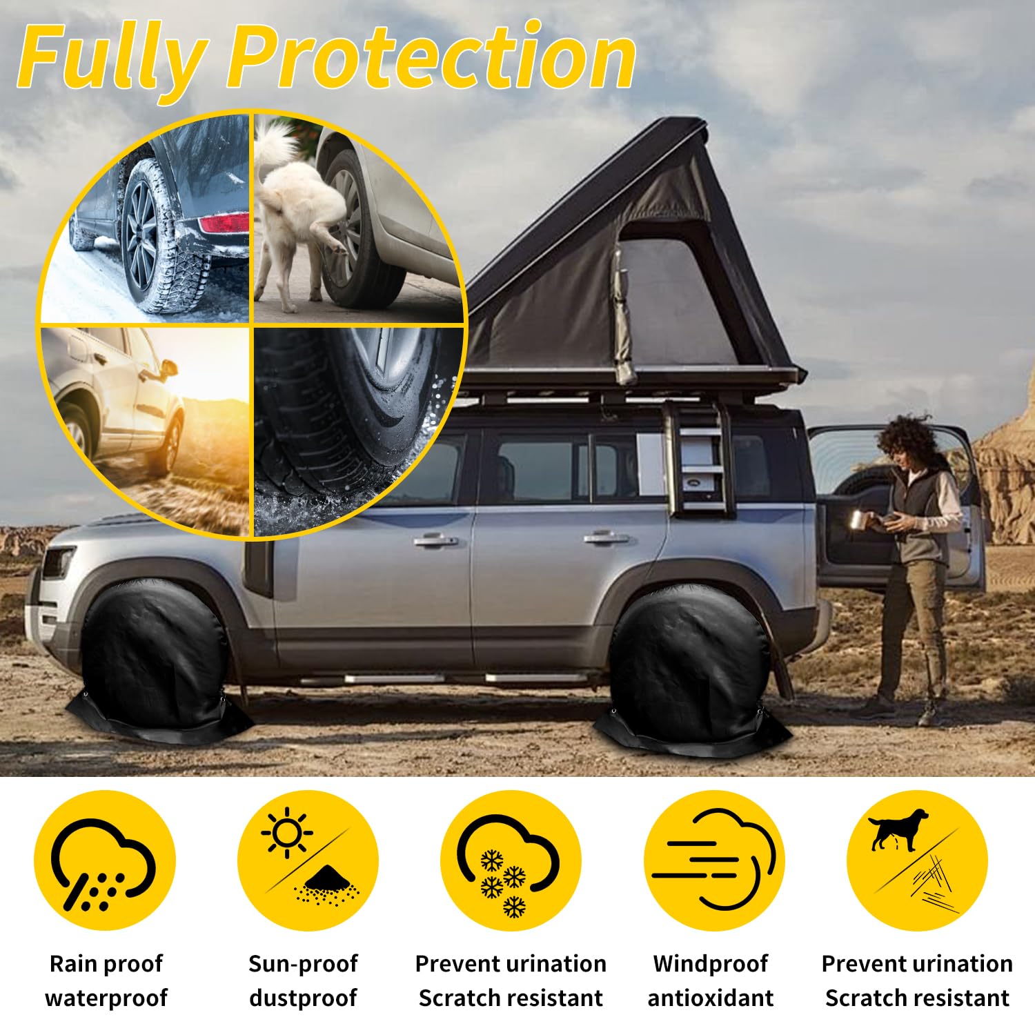 2 pezzi copriruota per caravan, copertura pneumatici per pneumatici da 27-29 pollici, impermeabile, protezione ruote per camper, roulotte, rimorchio, auto