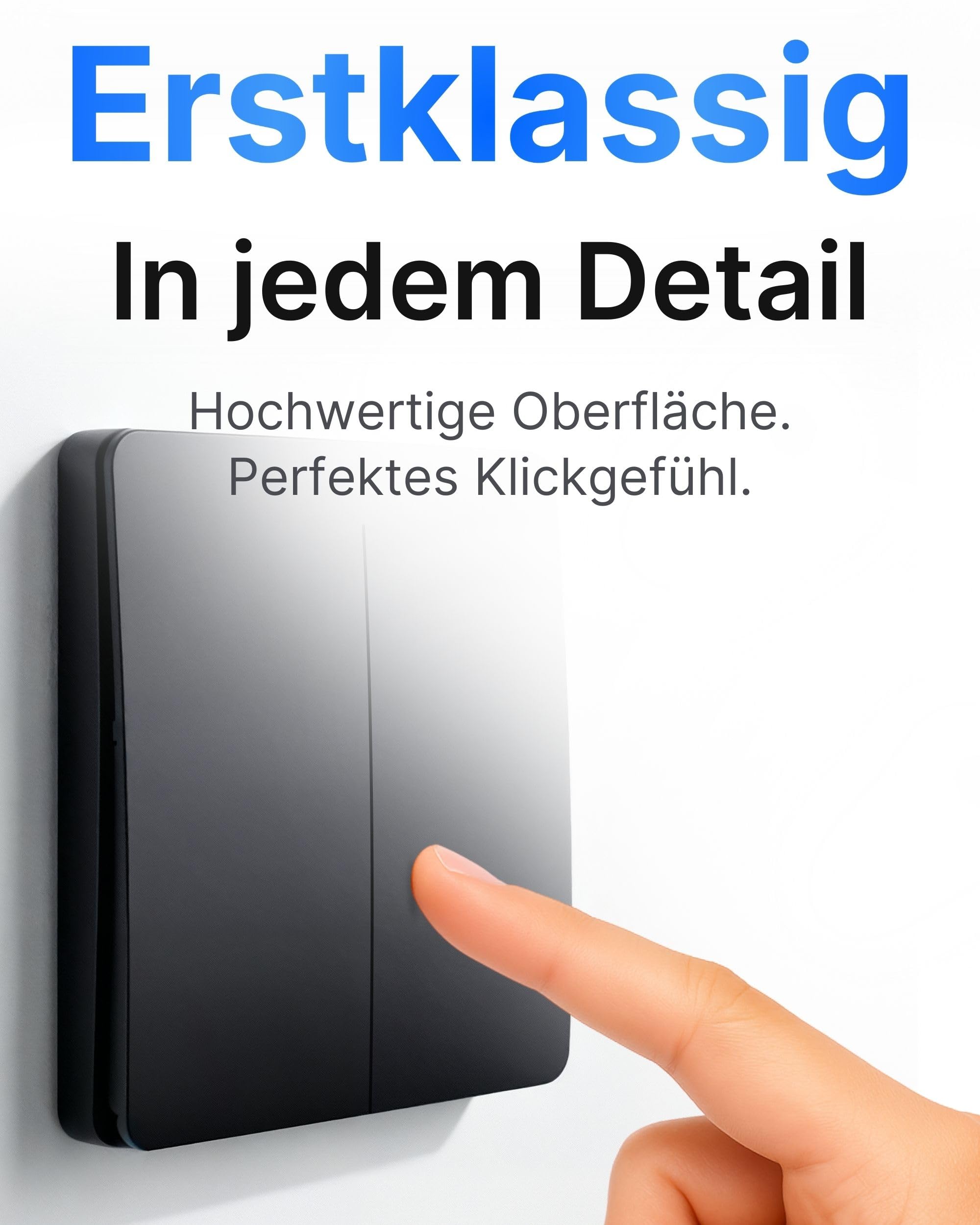 Hochwertiger Funkschalter 230V Dimmer Batterielos | Funk Lichtschalter Set IP67 Dimmbar | WLAN Dimmer Empfänger | 80m Reichweite | Alexa & Google Home
