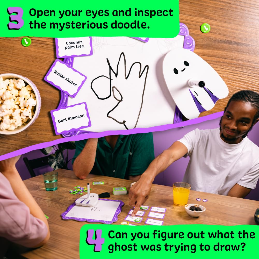 Ghosts Can't Draw – Jeu de société effrayant d'Halloween pour s'amuser en famille, jeu de dessin rapide et facile pour les enfants et les adultes, parfait pour les fêtes et les soirées Trick-or-Treat
