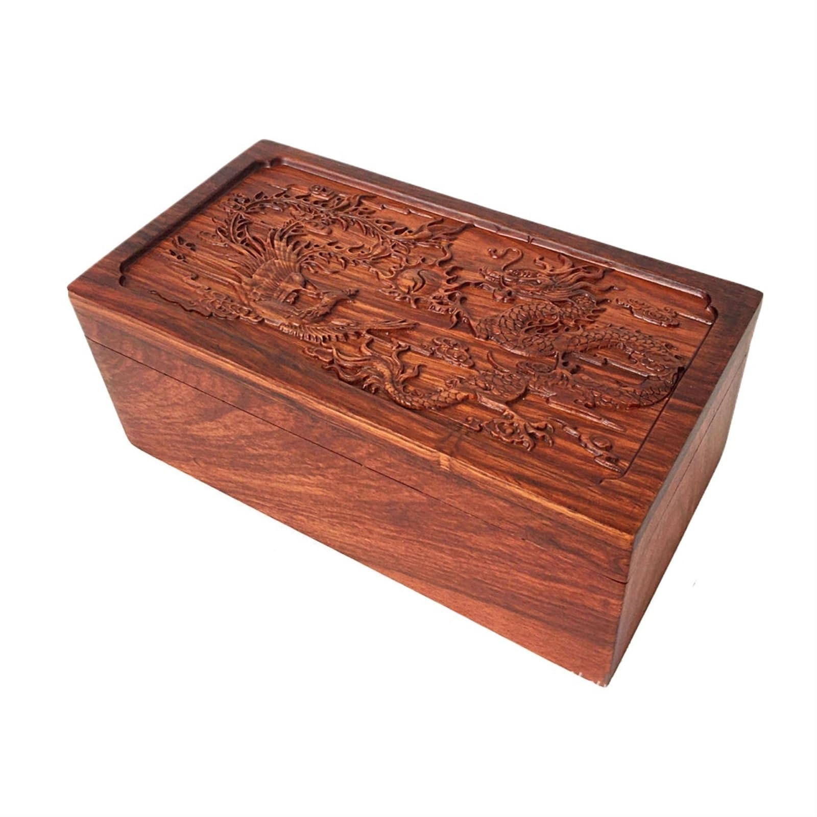 YShiuoL Wooden Storage Box Wooden Jewelry Box Vintage Multipurpose for Women Trinket Organizer Storage(22x11.5x8.5cm A)