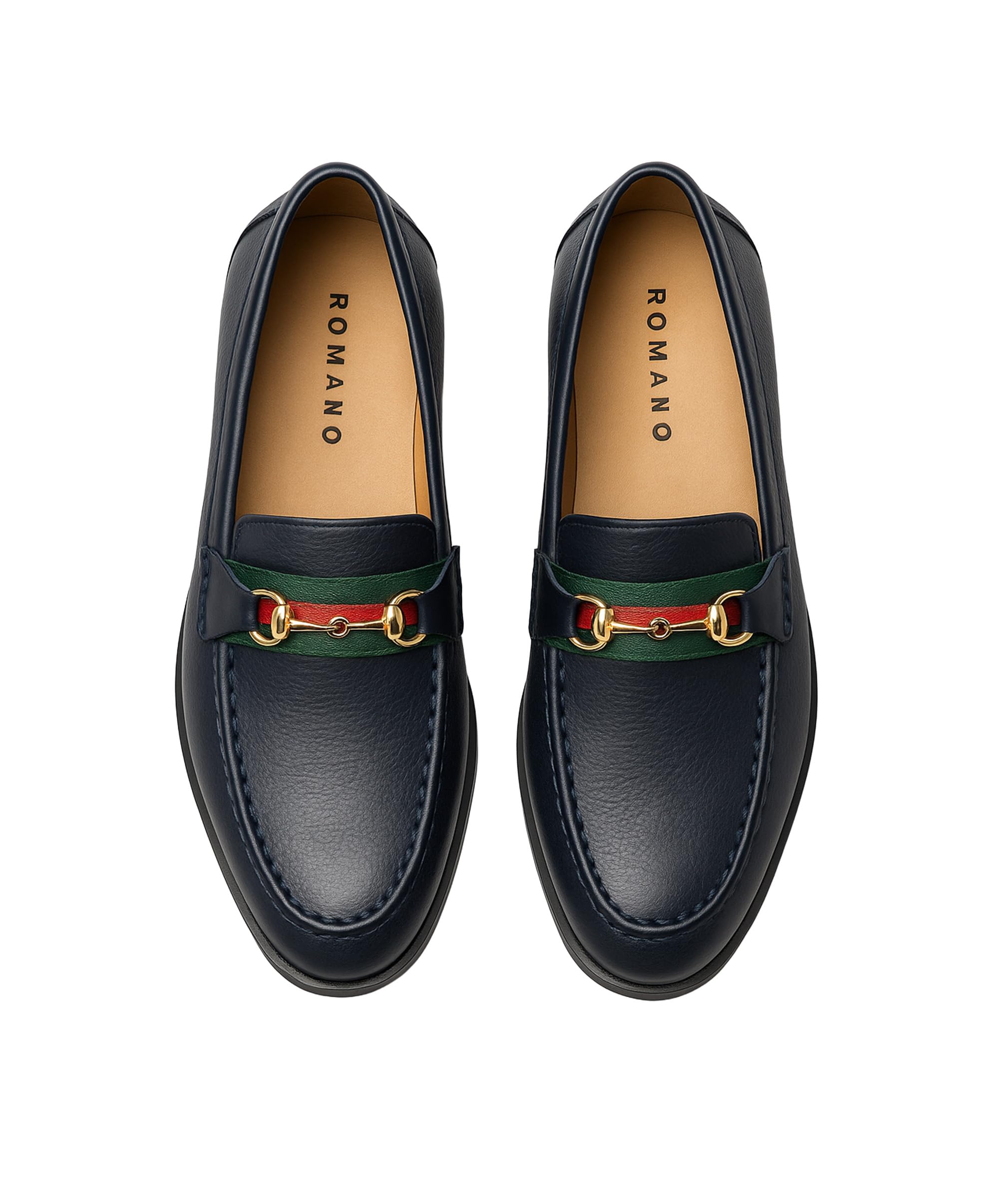 Mocasines de niño Azul Marino con Detalle de Estribo, Zapatos sin Cordones, Ideales para Bodas, graduaciones, Fiestas Formales.