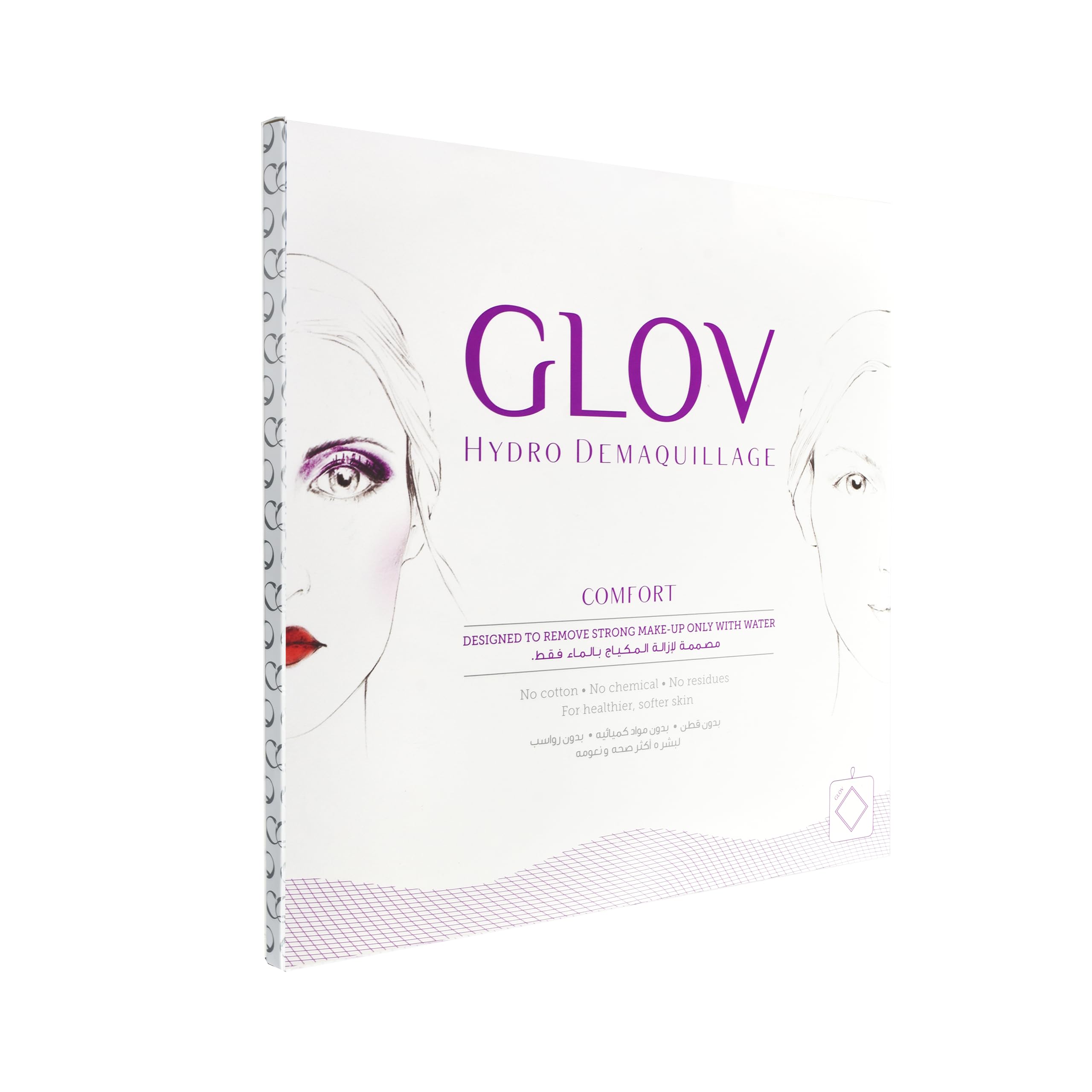 GLOV Lot de 3 Gants Démaquillant Hypoallergénique en Microfibre Serviette Visage Demaquillante Lingette pour Tous Les Types de Peau avec Juste de l'eau sans Produits Chimiques Lavable