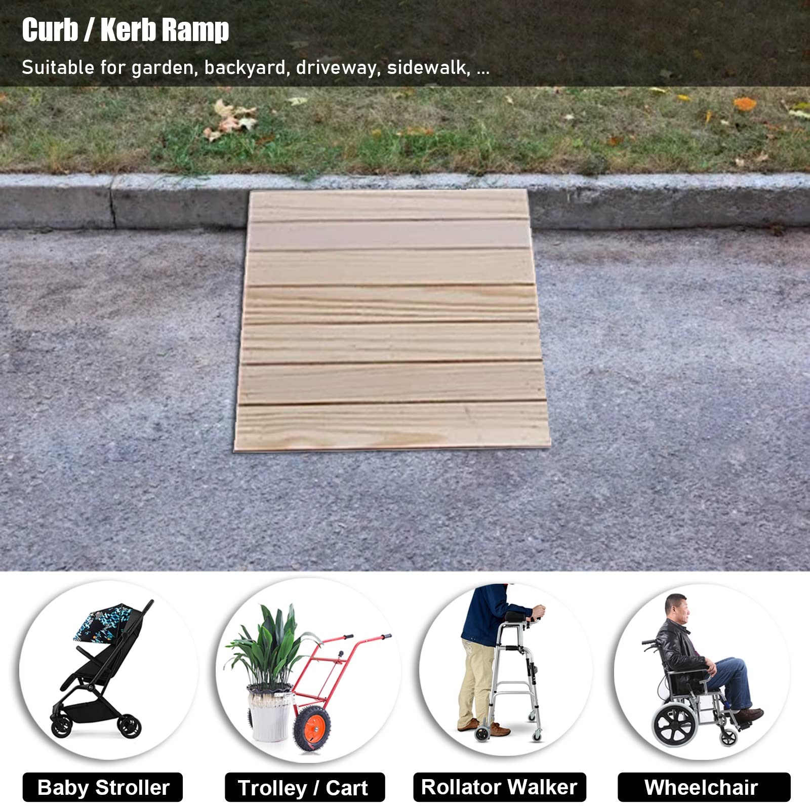 8" 7" 15,3 x 6" 5" rampa progowa do drzwi wejściowych, rampy krawężnika do kosiarki motocykla wózka inwalidzkiego, z powierzchnią antypoślizgową (rozmiar: 40 x 38,8 x 15 cm/15,7 x 15,3 x 6 cala)