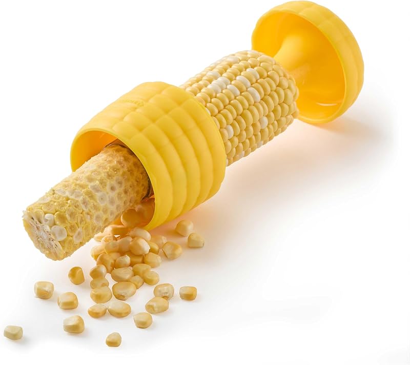 Chef’n Cob Plus Corn Stripper and Peeler for Corn on the Cob, Built-In Safety Pusher