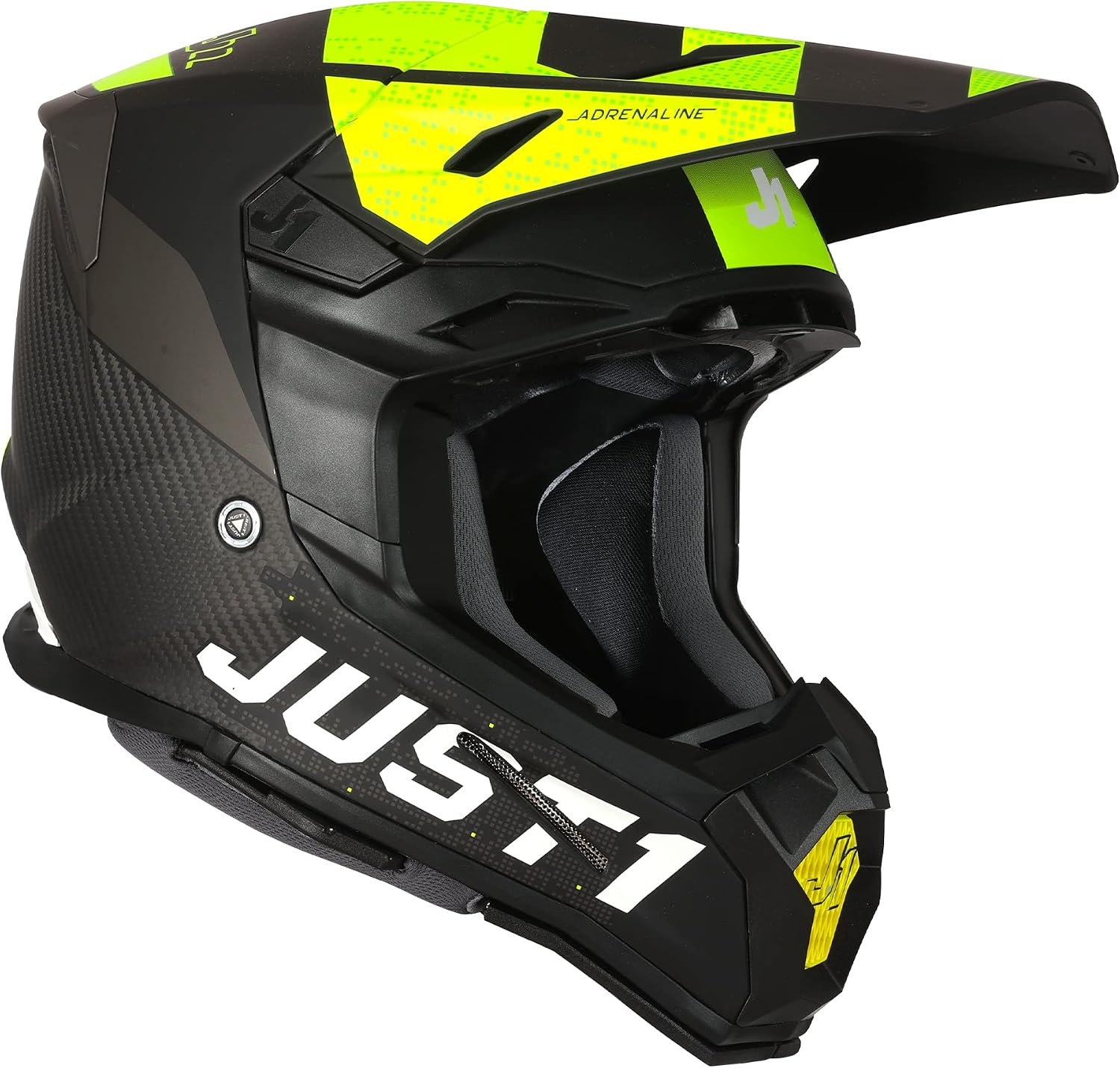 Just1 Racing J22 Adult 3K Carbon Fiber Shell MX Motocross Off-Road Motorcycle Helmet ECE/DOT Approved