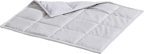 Dream Lab Manta de regazo con peso reversible de acupresión calmante con cuentas de cristal, 5 libras, color gris