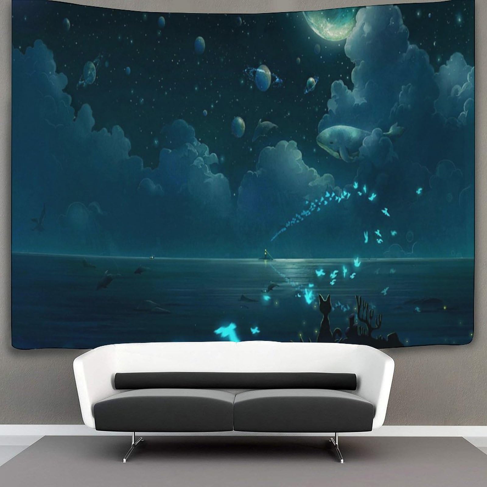 kaiyun Enchanted Nightscape Tapestry Holidays Wall Hanging Bedroom Home Decor 70cmx100cm