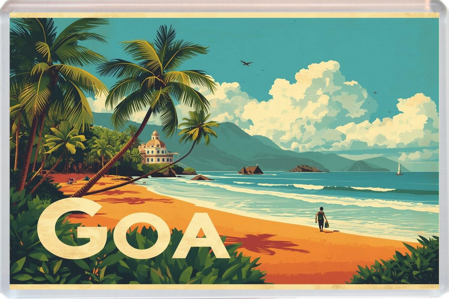Baked Bean Store Multicolor Goa - India - Jumbo Artistic Fridge Magnet 96 X 67Mm Bbsfhm3530