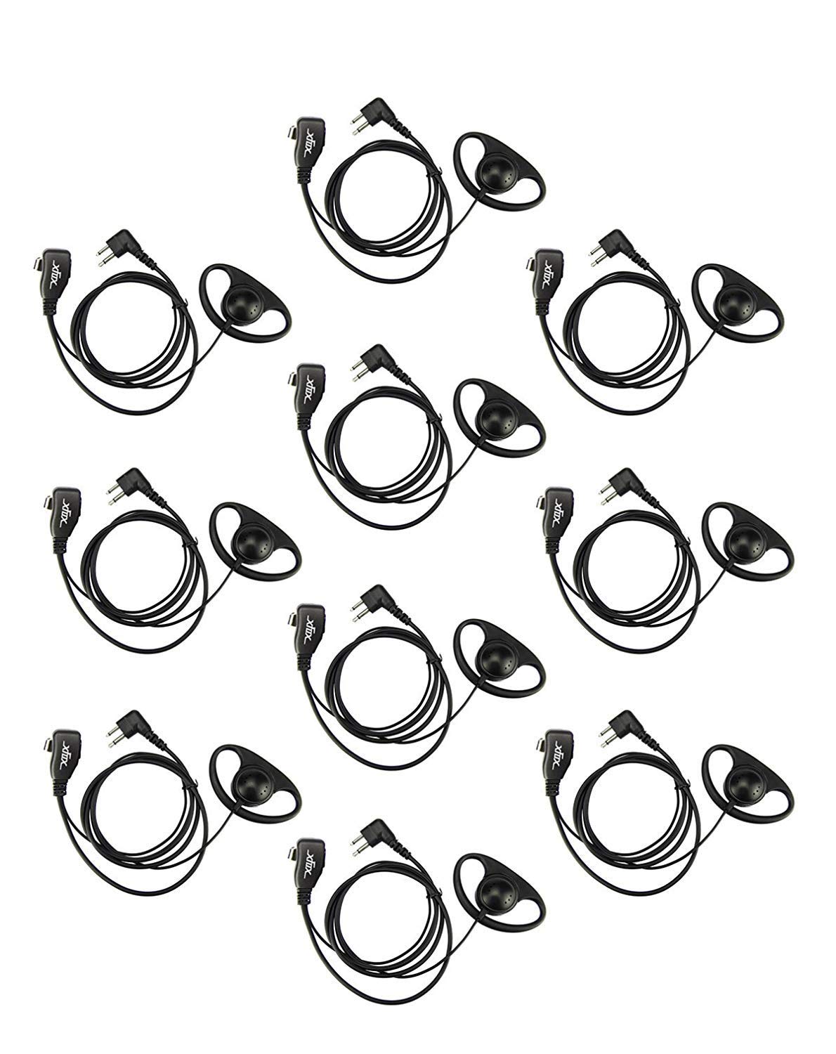 2Pin D Shape Earpiece Headset CP200D CP100D Earpiece with PTT/Mic for Motorola Walkie Talkies Radios R2 CP200 CP185 BPR40 BPR40D CLS1410 CLS1110 DTR700 RDU4100 RDU4160D RMU2040 RMU2080D CLS CP.