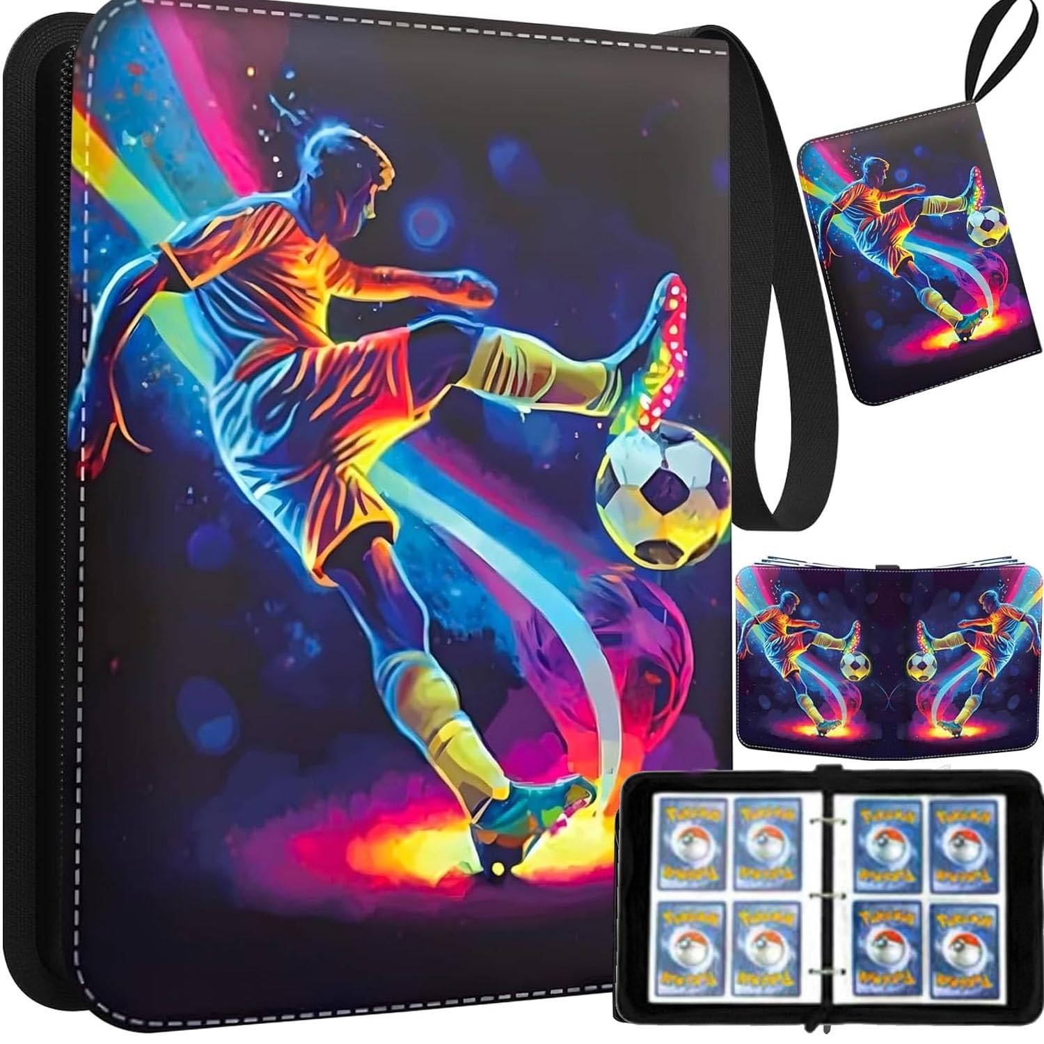Scrapbook Football Cards, Football Cards Scrapbook, 400 Pockets, PU Leather, Portable, Waterproof, for MTG Sports Card Collectors, Gift for Card Collectors & Children's Birthdays