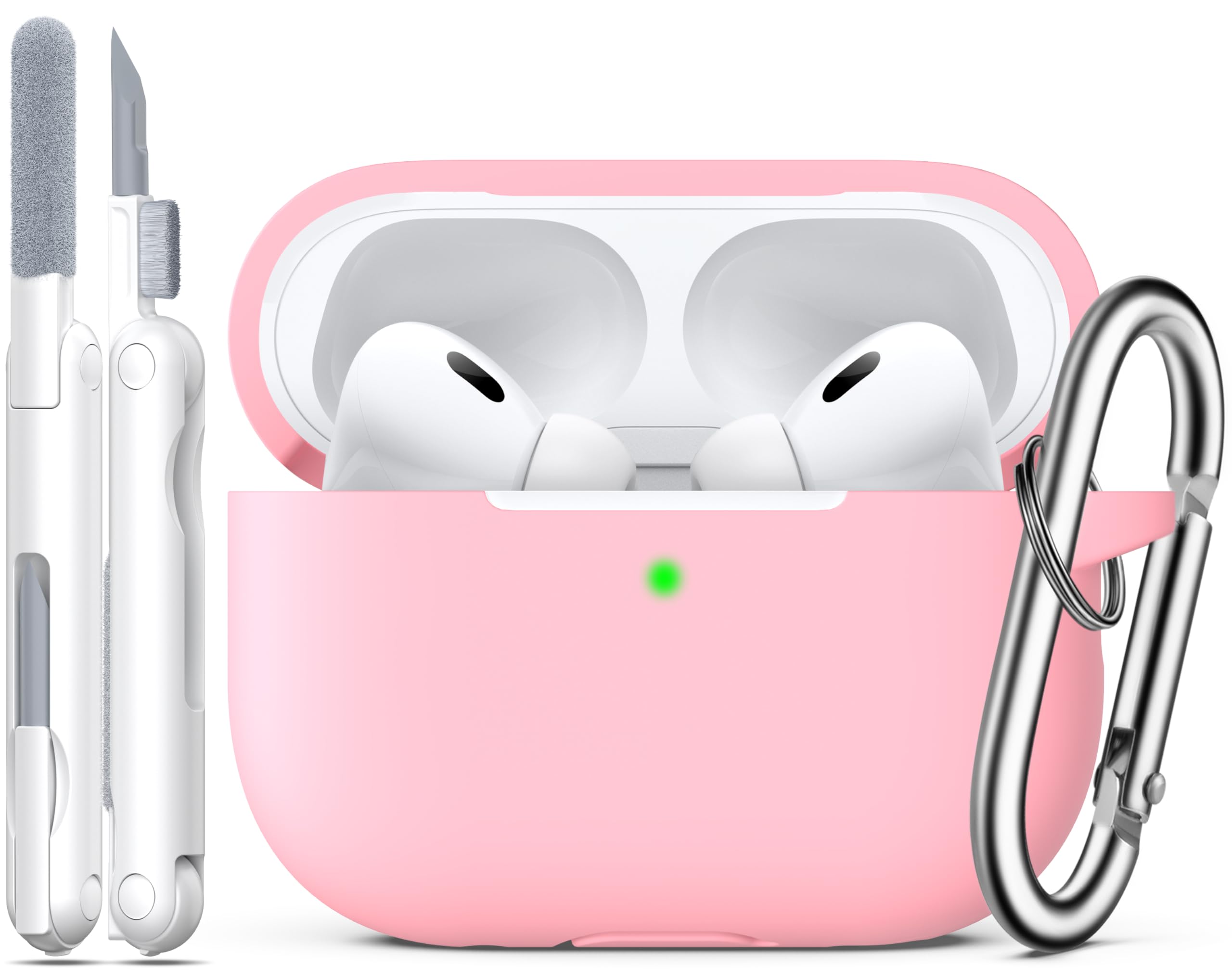 R-fun Funda para AirPods 4 con Kit de Limpieza, Case de Silicona Suave con Llavero, Funda Protectora Completa para Hombres y Mujeres, Compatible con Apple Latest Airpods 4th, Rojo — view 69