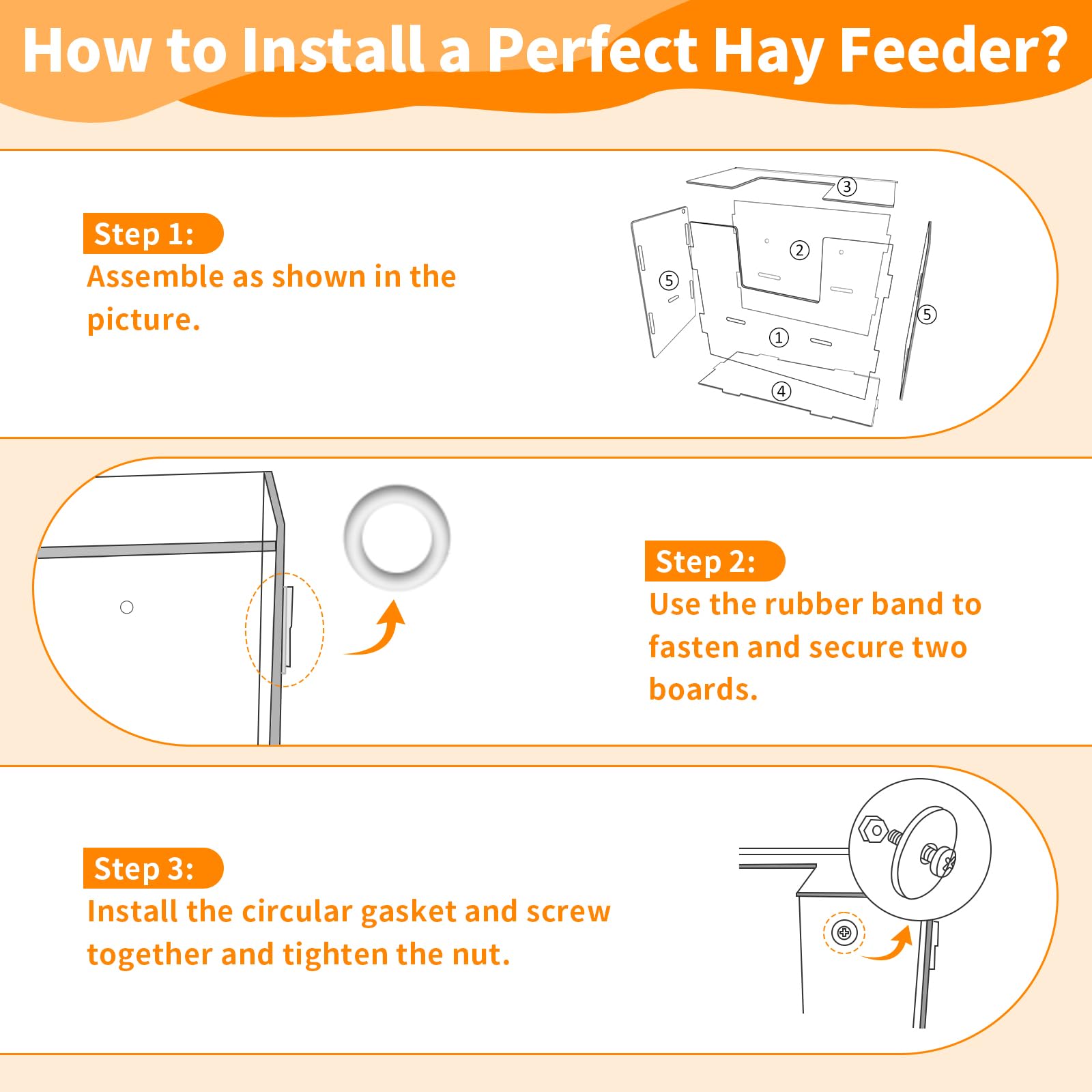Rabbit Hay Feeder with Lid,Hanging Food Dispenser for Rabbit, Guinea Pig, Bunny, Chinchilla, 116oz Large Capacity 1pack - image 6