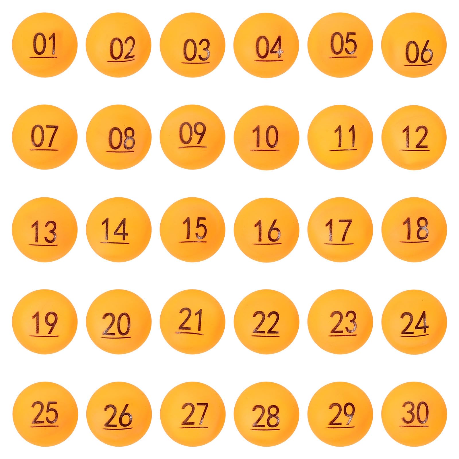 SHINEOFI 30pcs Orange Numbered Raffle Balls Party Lottery Balls Made of Break-resistant Pp Plastic for Celebrations and Events Party Game Props
