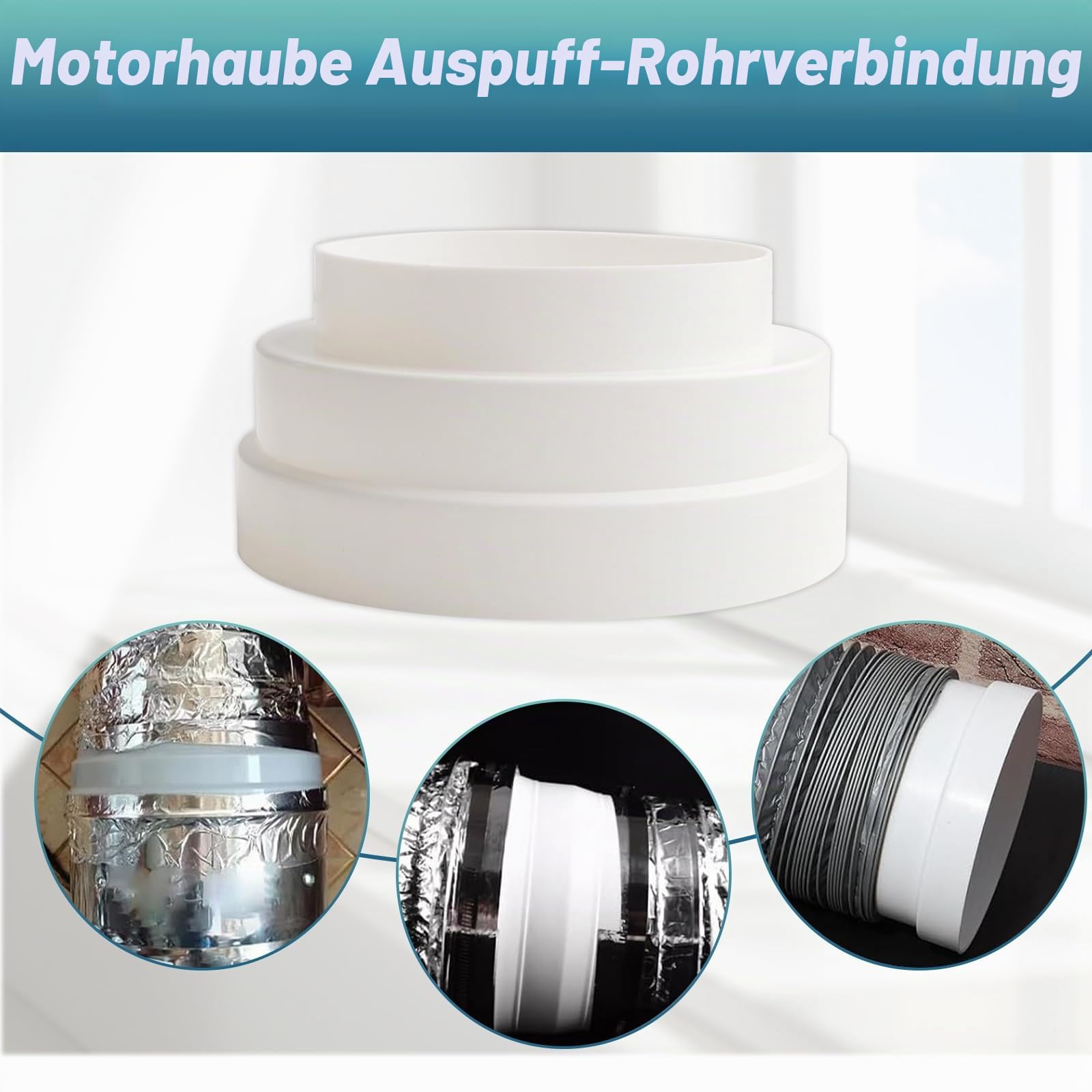 Rundrohrsystem Reduzierstück Rohrverbinder Ø120 150 160mm Reduzierstück ABS Abluftschlauch Adapter für Rohrventilator Reduzierverbinder Reduktion Rohr