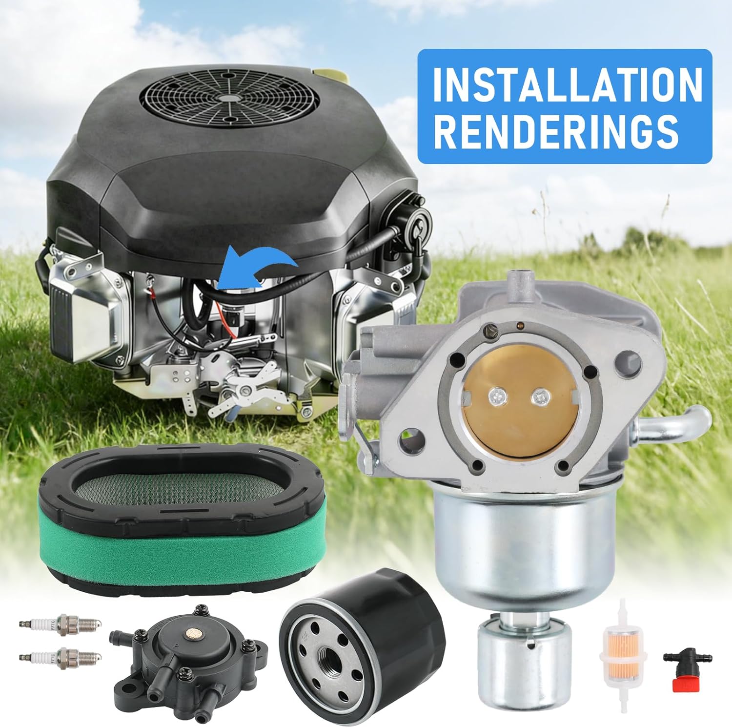 16-853-19S Carburetor Replacement For Kohler 7000 Series Engine KT725 KT730 KT735 KT740 KT745 22HP 23HP 24HP 25HP 26HP Carb, Replace 32-853-67-S, 32-853-63S