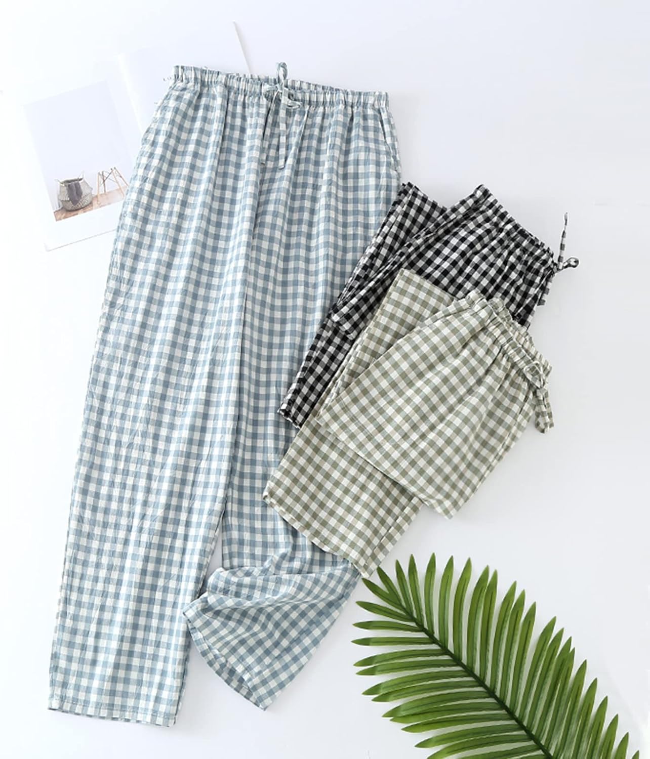 Men's Pajama Pants Cotton Pjs Bottoms Lightweight Pajama Bottoms Woven Knit Pants With Pocket - Image 6