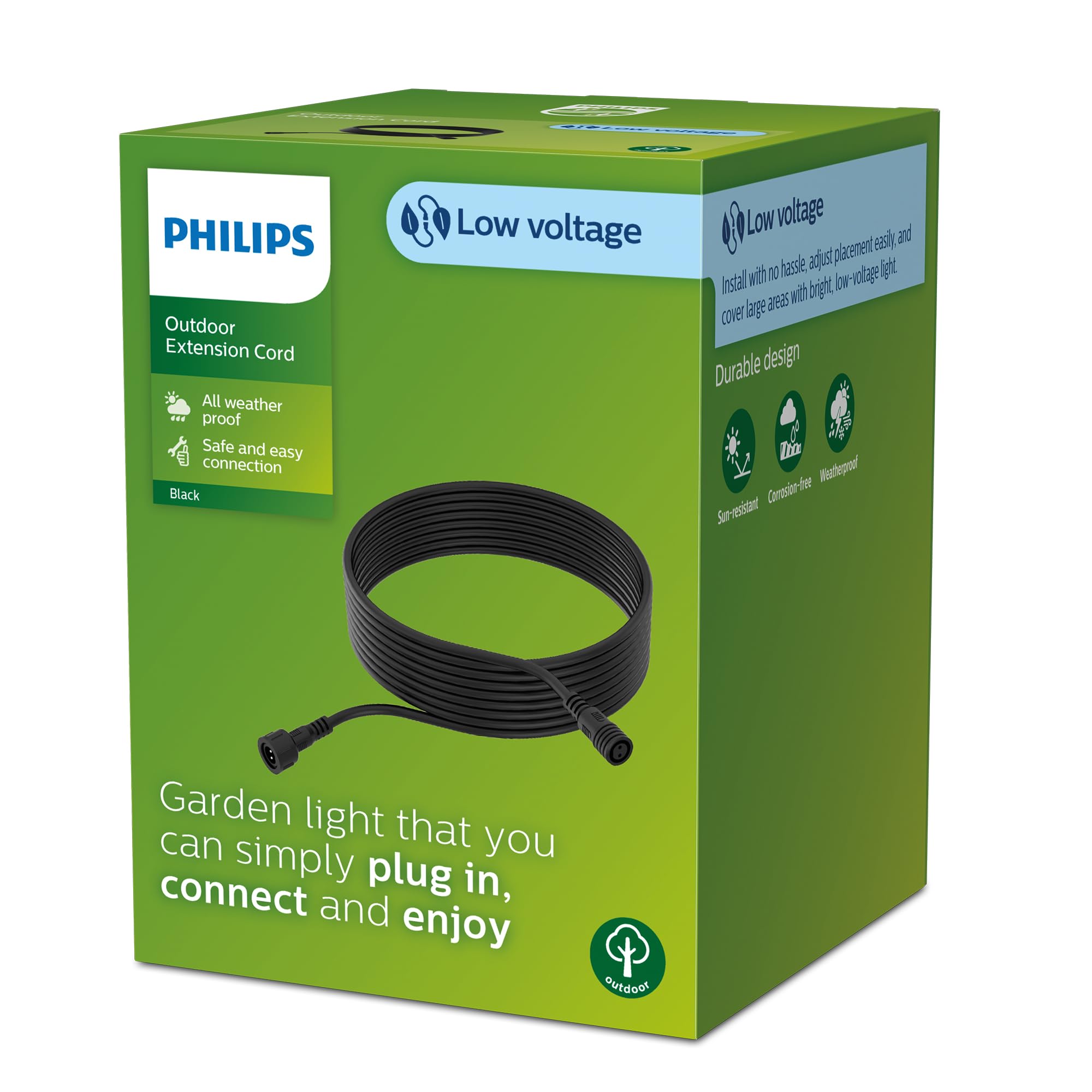 Philips Lighting GardenLink Low-Voltage Outdoor 10m Cable, 24V, Black, IP67 Waterproof, 10 meter