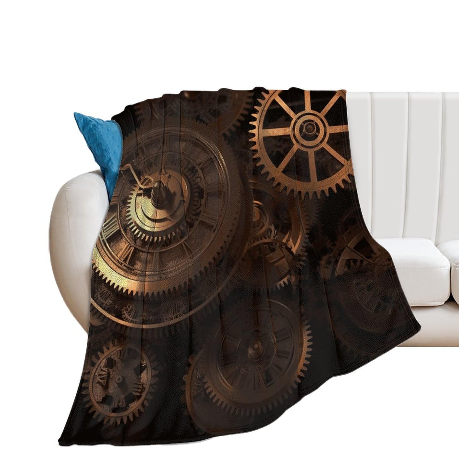 Couverture flanelle canapé haut de gamme bronze effet velours