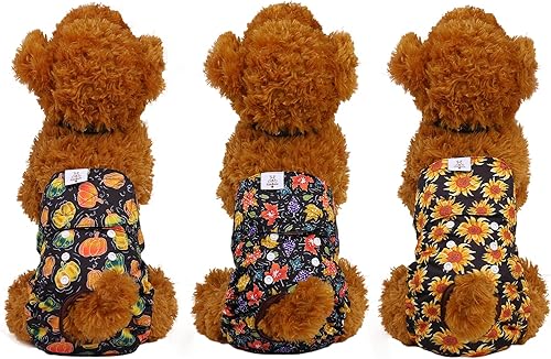 Miniatura 5 de CuteBone Pañales lavables para perras, pañales para perros medianos D56M