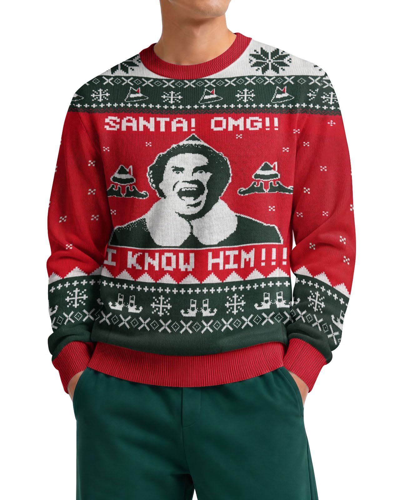 34HD Ugly Xmas Sweater–Funny Knit Christmas Sweater for Women & Men 2025,