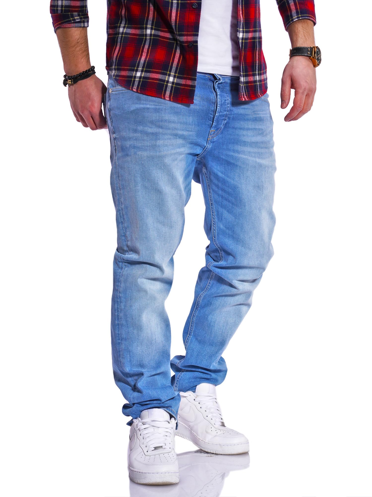 JACK & JONES Herren Jeans Clark ARIS Regular Fit Straight Leg Denim Herrenhose