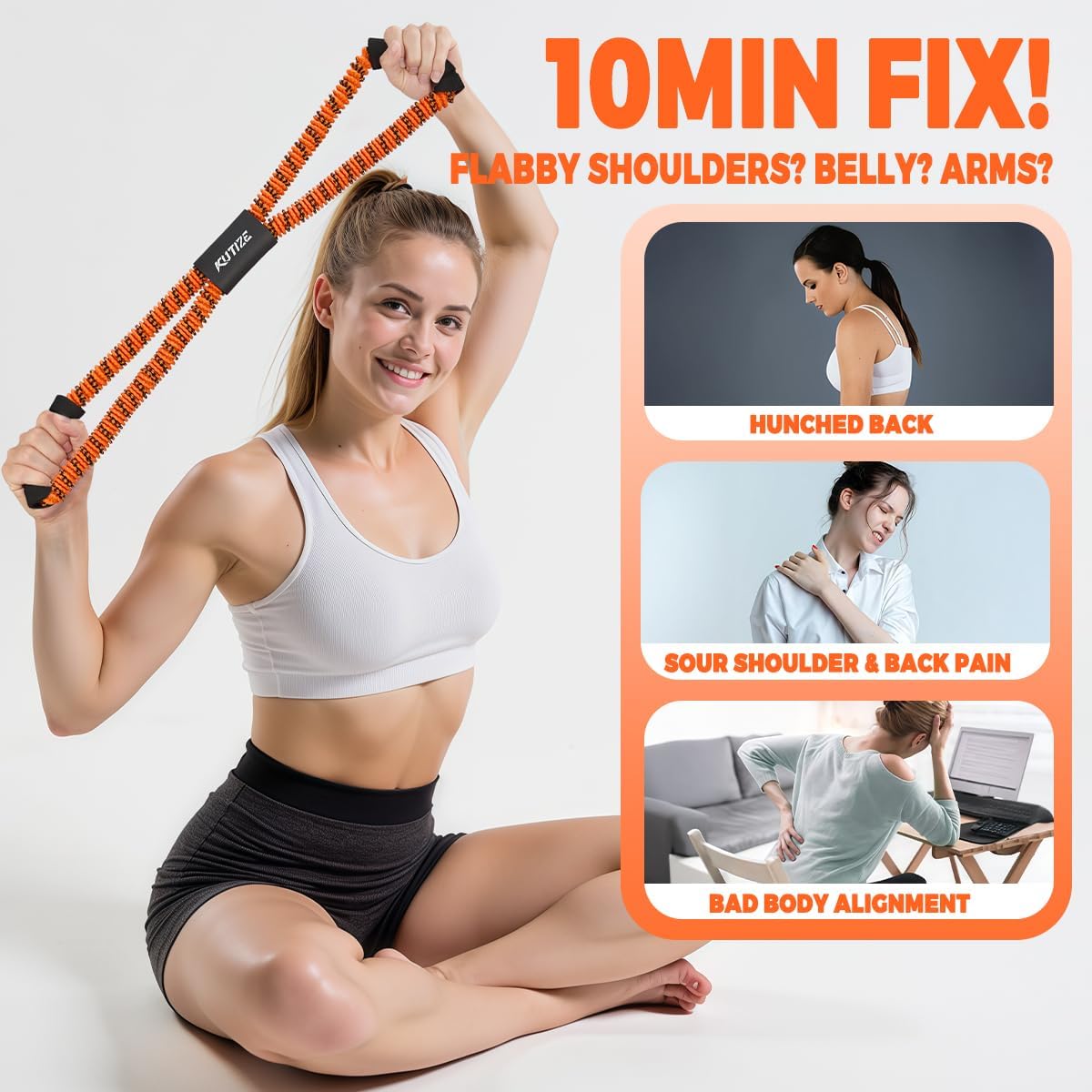 Pedal Resistance Band with Handle and Booty Bands Set for Women, 2 in 1 Fabric Exercise Bands for Core, Leg and Glutes, Full Body Home Gym Exercise Equipment for Yoga, Pilates, Physical Therapy