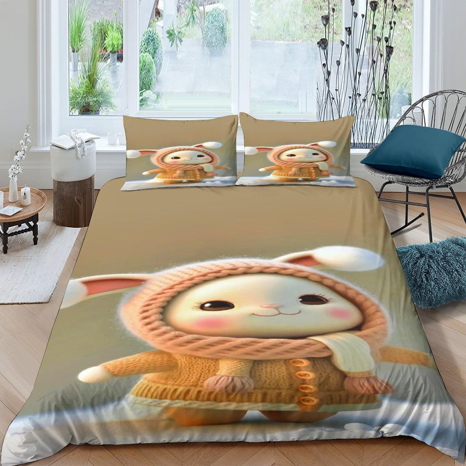 Housses de couettes 220x240 faciles à laver en microfibre anti-plis pour lit King IOFEER