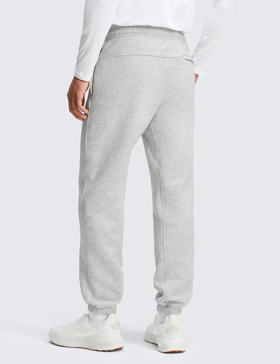 CRZ YOGA Cotton Fleece Lined Sweatpants for Men 30" - Classic Fit Casual Lounge Cozy Sweat Pants Joggers with Zipper Pockets - Image 2