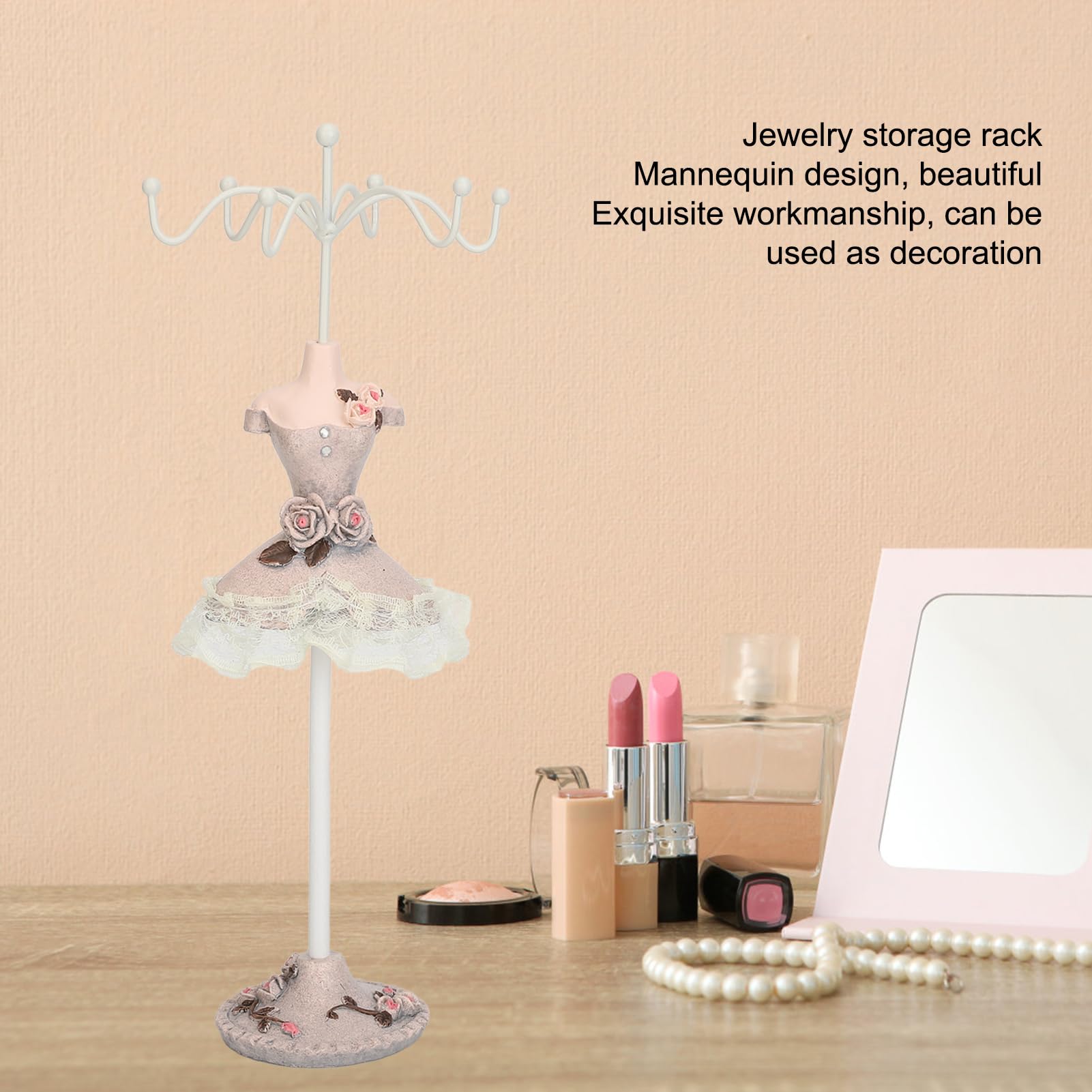 Jewelry Stand Holder, Model Princess Dress Earring Necklace Ring Displays Stand Mannequin Stand Hanging Jewelry Organizer for Girls Women (Type 1)