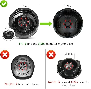 6 Fins Female Extractor Blade Fit for Ninja Auto iQ Blender
