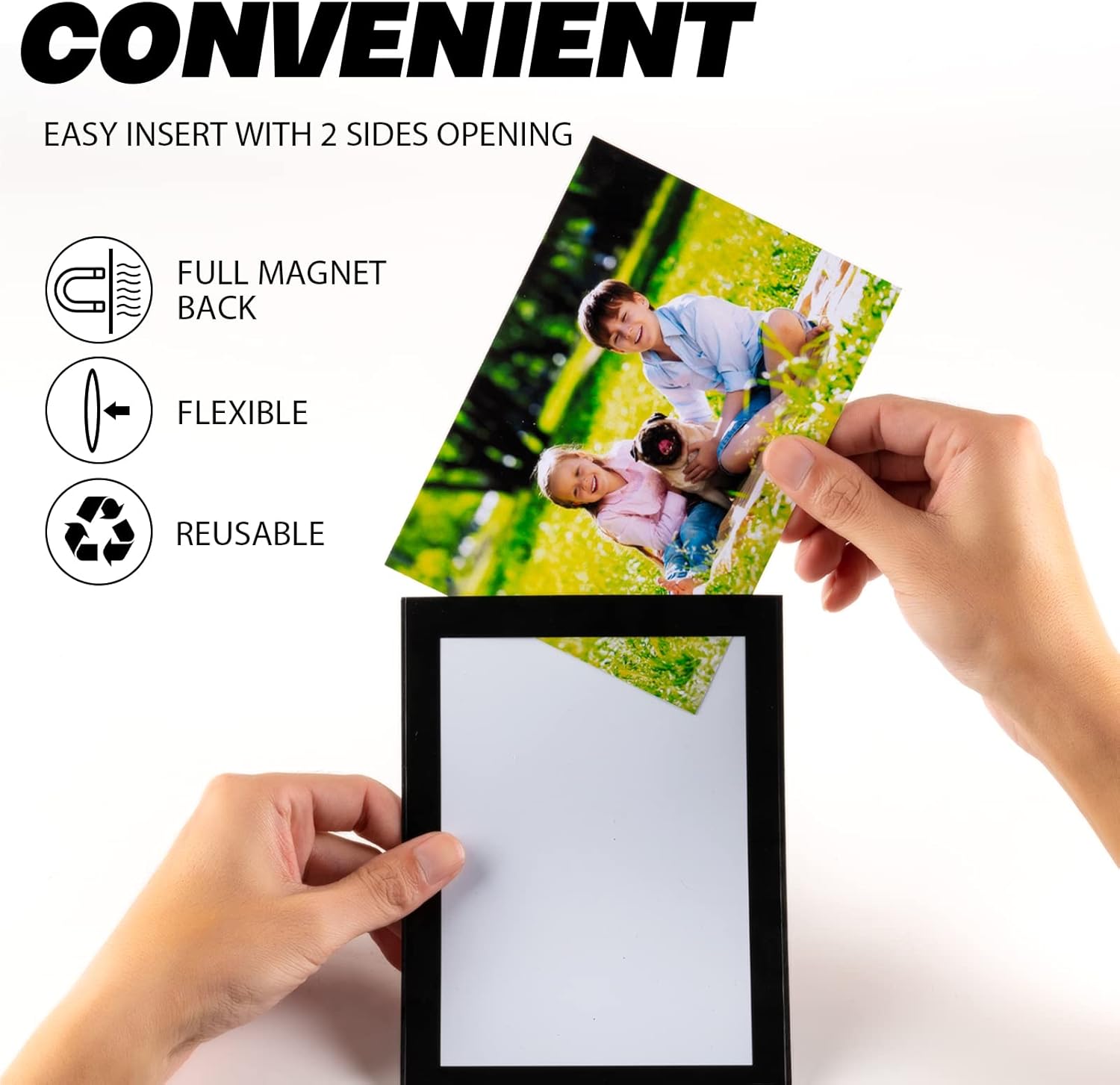 イエローサブマリンONLINEFLAGSHOP / CAC-SL67 UVマグネットカードフレーム＜ブラック＞ STTMGN 磁気写真フレーム  ブラックボーダー(4インチ×6インチ、10個パック)、マグネットフォトフレームポケット/ポストカード