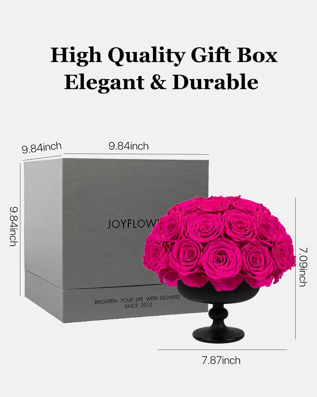 JoyFlower Preserved Flowers Vase Ceramic Decor, Eternal Flower Vases for Centerpieces, Forever Flower Decorations for Party Home Wedding Table Living Room Bedroom, Ceramic Flower Vase House Decor - Image 6