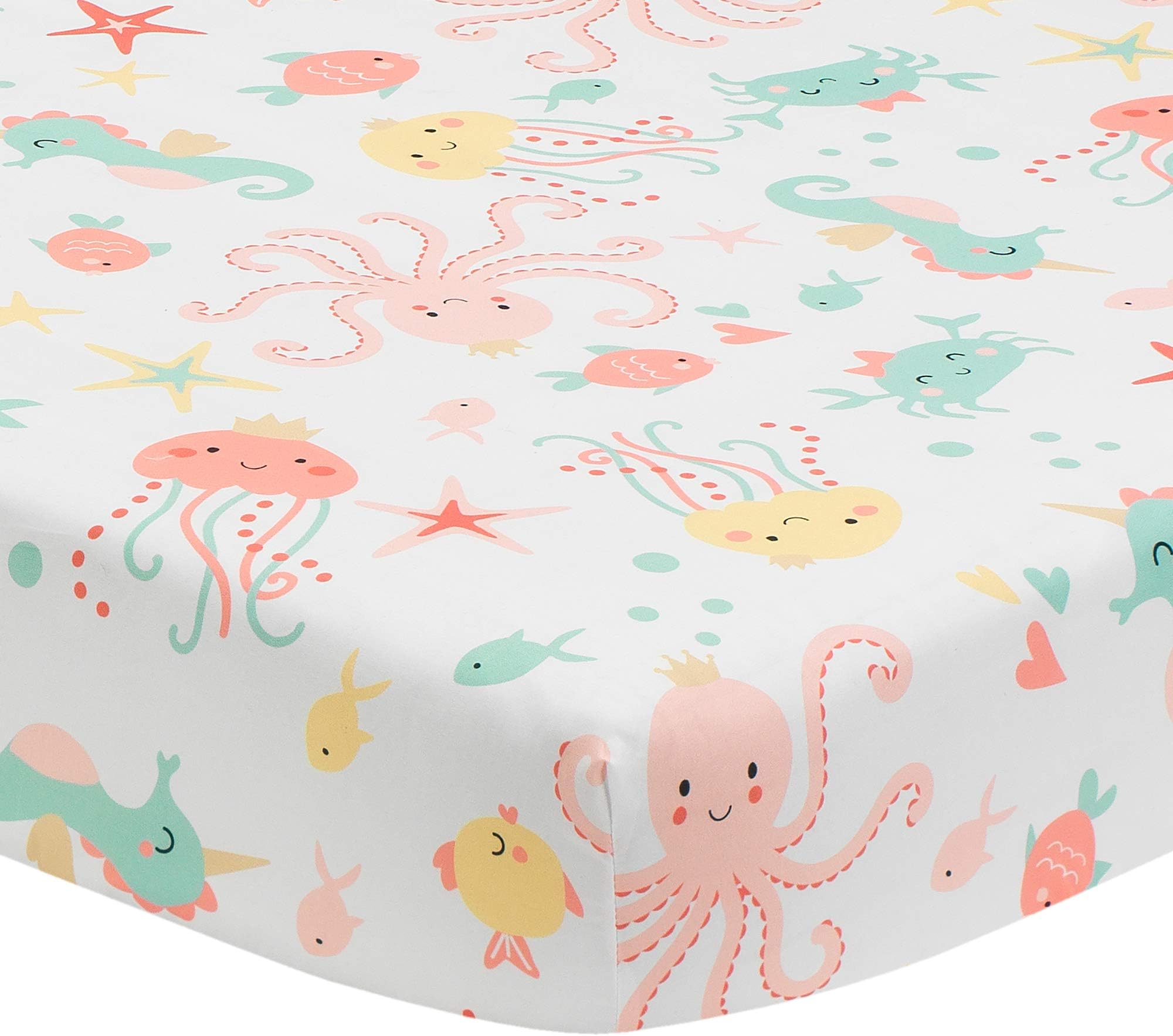 Bedtime Originals Ocean Mist Fitted Crib Sheet, Multicolor