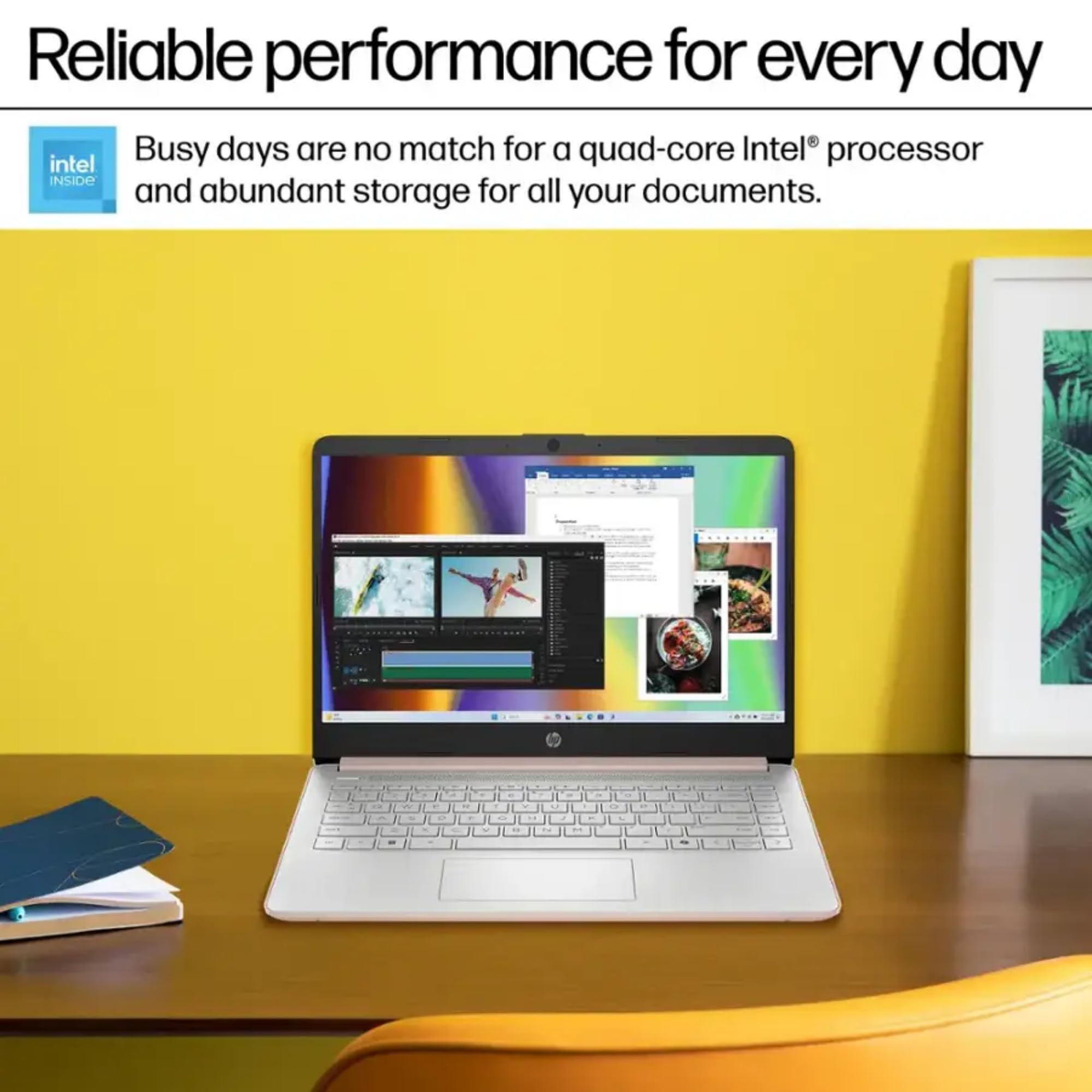 HP Ultrabook 14 Laptop with Free Microsoft 365 • 16GB RAM • Intel 4-Core CPU • 1.1TB Storage (64GB OnBoard w/ 64GB External + 1TB OneDrive) • Windows 11 w/o Earphones
